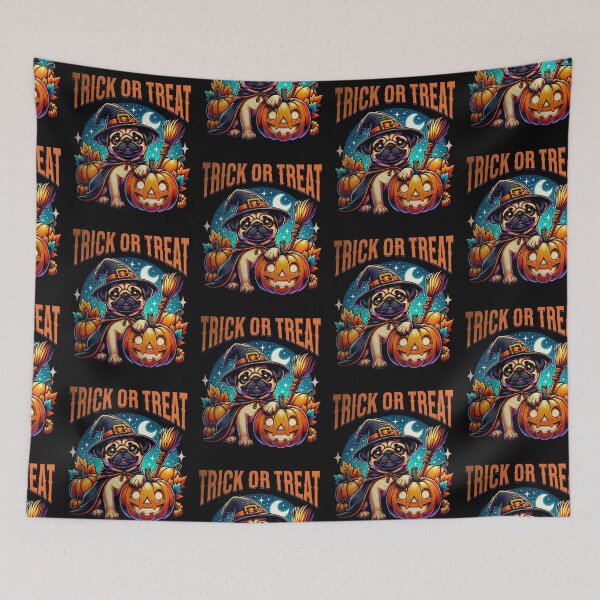 Item preview, Trick or Treat Pug Witch Halloween  Gift designed and sold by Guarddogdrive.