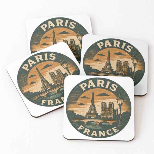 Item preview, Vintage Paris France Circular Design – Retro Eiffel Tower & City Skyline designed and sold by Rhu Creations.