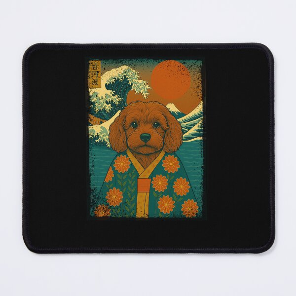 Item preview, Cavapoo Japanese Kanagawa Wave Kimono Dog Mom Dad Kids designed and sold by FurryHavenPH.