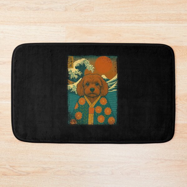 Item preview, Cavapoo Japanese Kanagawa Wave Kimono Dog Mom Dad Kids designed and sold by FurryHavenPH.