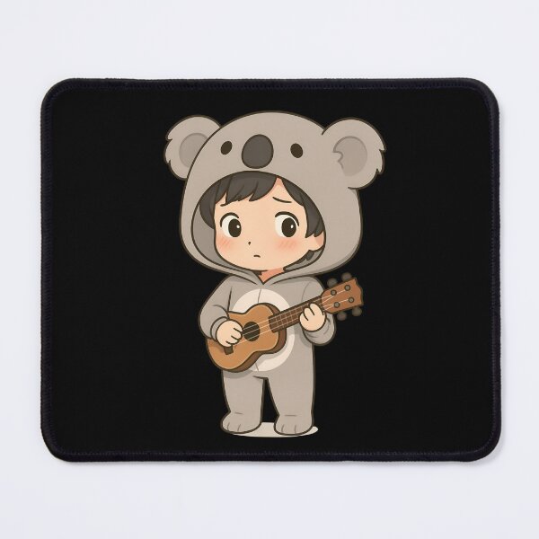 Item preview, Shy Koala Musician – Cute Chibi Koala Hoodie Ukulele Design designed and sold by ColorSplash123.