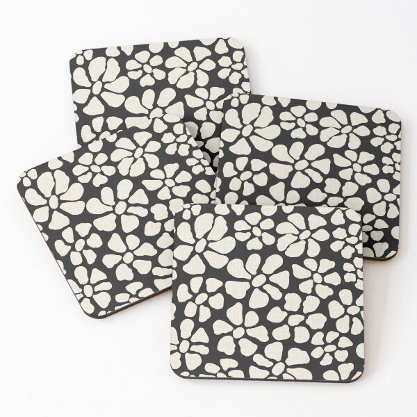 Item preview,  Retro Floral Pattern on black Background designed and sold by SylvieVibes.
