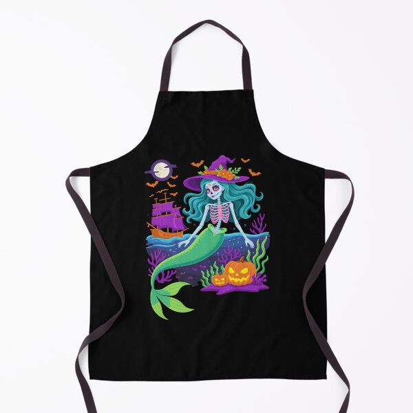 Item preview, Halloween Skeleton Mermaid With Witch Hat Enchantment designed and sold by WalshDrawnLaugh.