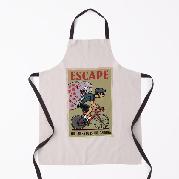 Item preview, Funny Cycling Art - Escape the Polka Dots - Polka Dot Jersey Parody - Peloton - Mountain Stage Humor - Climbing Cyclist Gift, Vintage Road Bike Poster designed and sold by bekksa.