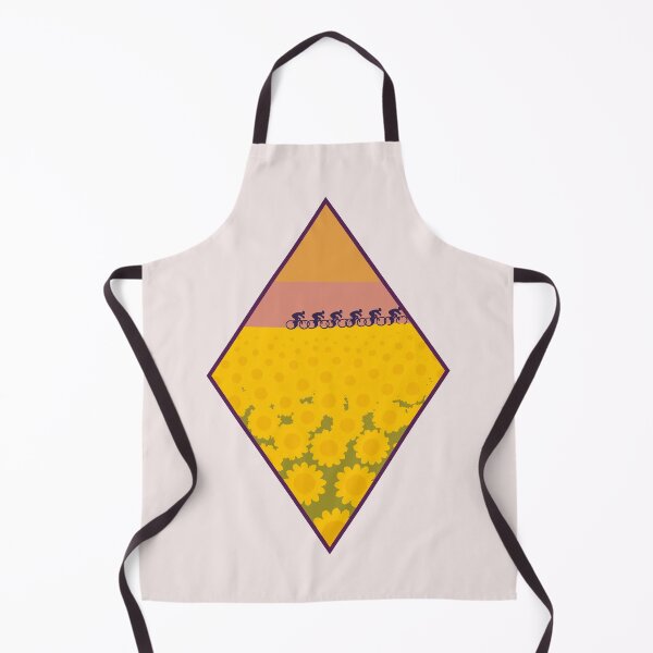 Item preview, Minimalist Cycling Art Print - Peloton Riders in Sunflower Field - Yellow French Countryside Road Bike Illustration designed and sold by bekksa.