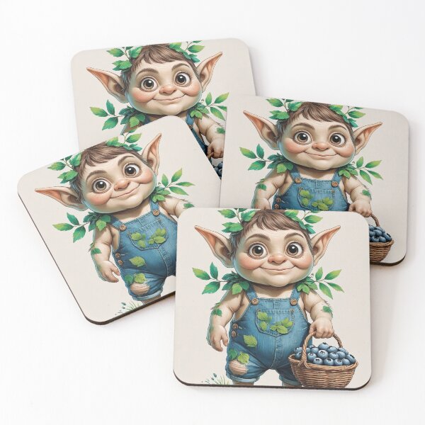 Item preview,  Blueberry Goblin – Playful Woodland Cottagecore Art designed and sold by Deezyned.