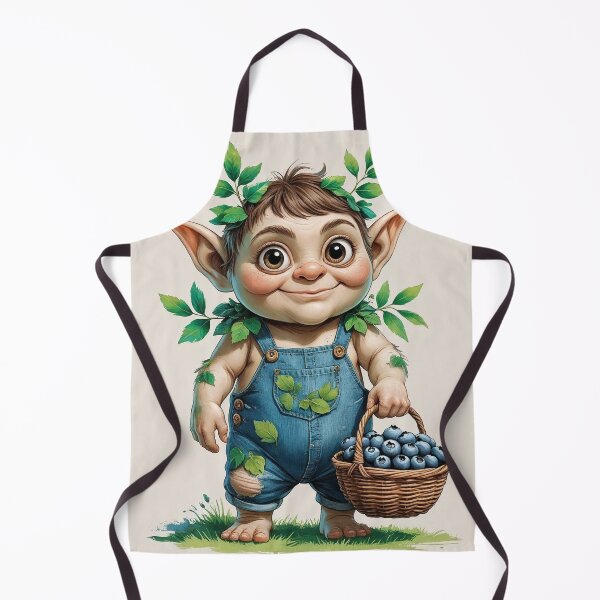 Item preview, Blueberry Goblin – Playful Woodland Cottagecore Art designed and sold by Deezyned.