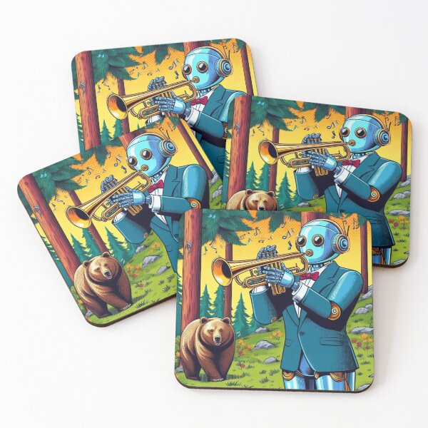 Item preview, Robot and cute bear  designed and sold by Dogandesighn.