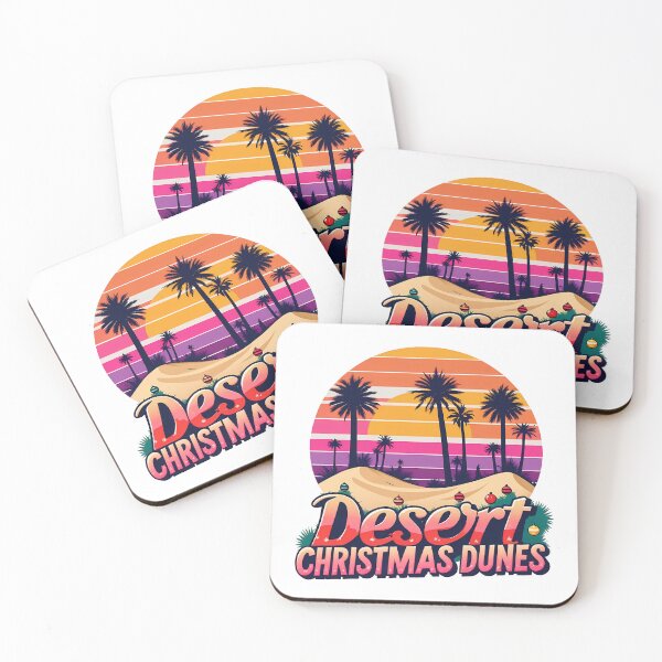 Item preview, Desert Christmas Dunes – Retro Tropical Holiday Sunset with Palm Trees and Cacti designed and sold by LoliDesignShop.