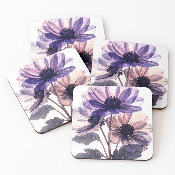 Item preview, Chrysanthemum flowers x-ray style purple designed and sold by LiskoDesign.