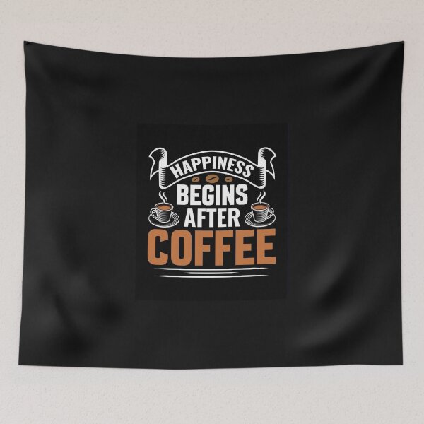 Item preview, hapiness begins after coffee Shirt Retro Typography Sign gift coffelovers designed and sold by Youpiworld.