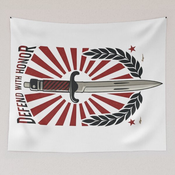Item preview, Retro Propaganda Bayonet T-Shirt | Defend with Honor War Poster Design designed and sold by Uglyandcute.