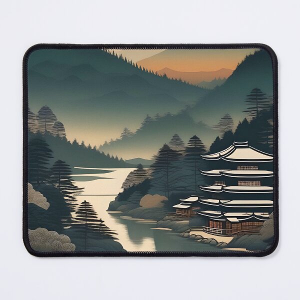 Item preview, Serene Japan Landscape – Vintage Wood Block Print Design designed and sold by Vandy Fullam.