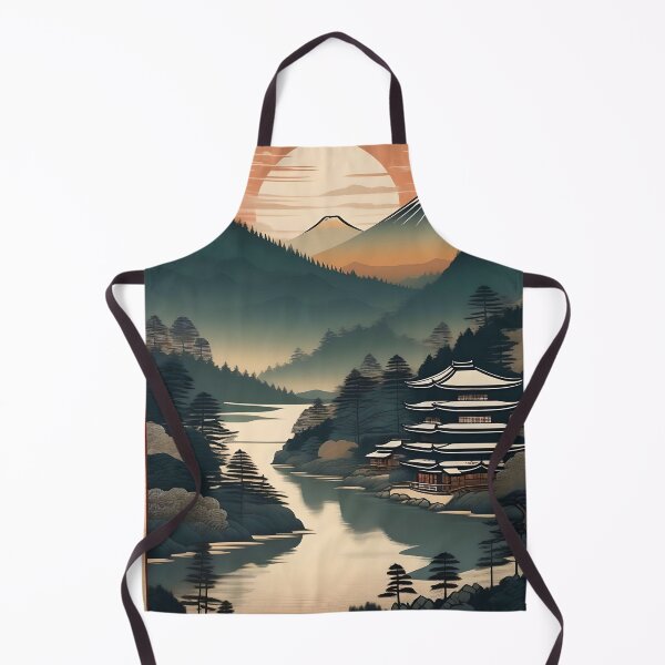 Item preview, Serene Japan Landscape – Vintage Wood Block Print Design designed and sold by Vandy Fullam.
