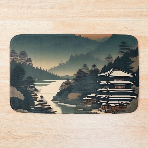 Item preview, Serene Japan Landscape – Vintage Wood Block Print Design designed and sold by Vandy Fullam.