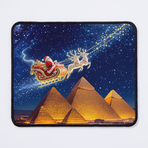 Artikelvorschau, Weihnachtsmanns Schlitten über den Pyramiden von Gizeh – Magische Weihnachtsnacht entworfen und verkauft von acceleratorhams.