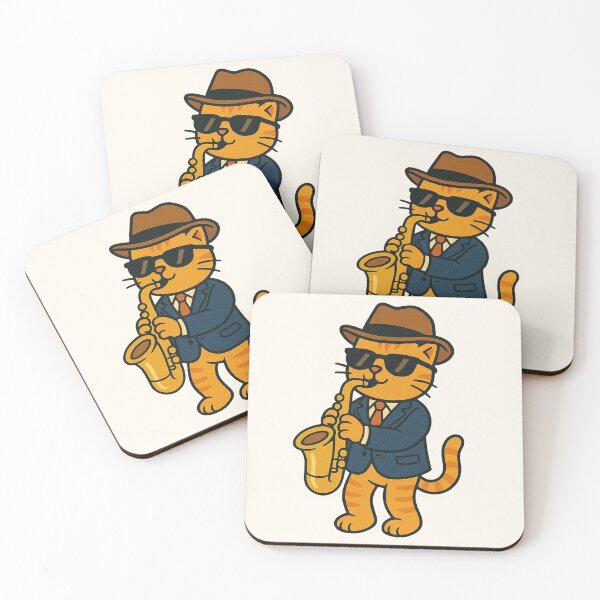 Item preview, Cute Jazz Cat – Cool Saxophone Musician Cartoon Design designed and sold by HoopeStylee.