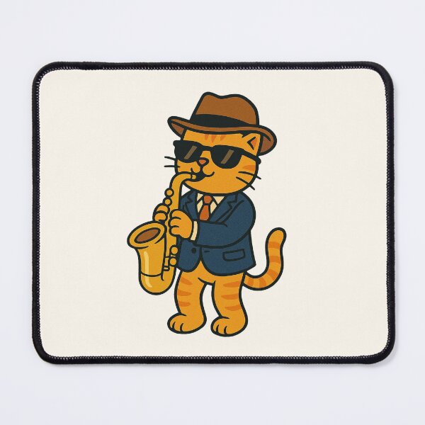 Item preview, Cute Jazz Cat – Cool Saxophone Musician Cartoon Design designed and sold by HoopeStylee.