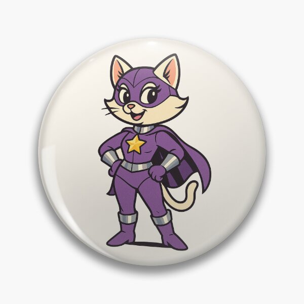 Item preview, Cute Superheroine Cat – Original Cartoon Hero Kitty Design designed and sold by HoopeStylee.