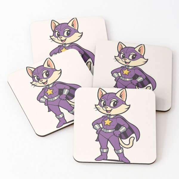 Item preview, Cute Superheroine Cat – Original Cartoon Hero Kitty Design designed and sold by HoopeStylee.
