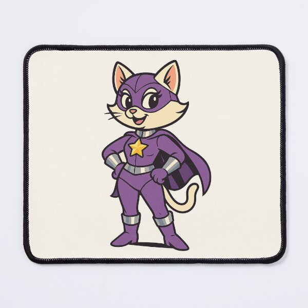 Item preview, Cute Superheroine Cat – Original Cartoon Hero Kitty Design designed and sold by HoopeStylee.