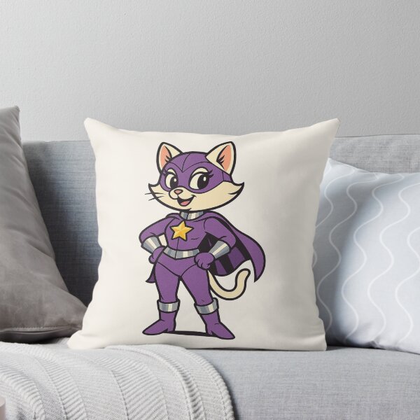 Item preview, Cute Superheroine Cat – Original Cartoon Hero Kitty Design designed and sold by HoopeStylee.