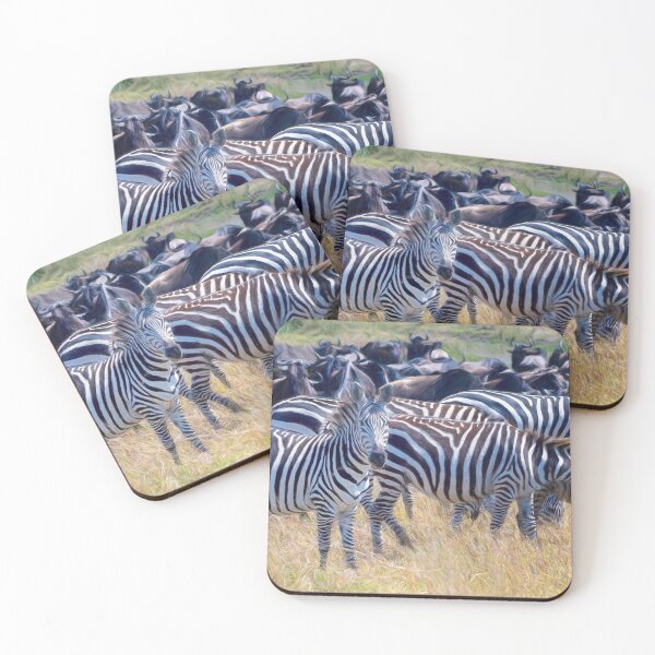 Item preview, Migrating Zebras and Wildebeest Herds Masai Mara Kenya Artistic designed and sold by PhotoArt by Joan Carroll.