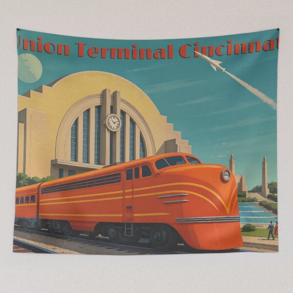 Item preview, Union Terminal Cincinnati - Retro Style designed and sold by Lowtech.