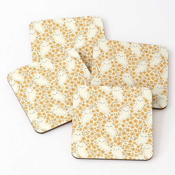 Item preview, Autumn Ghosts with Golden Floral Pattern designed and sold by The Crazy Cat Lady.