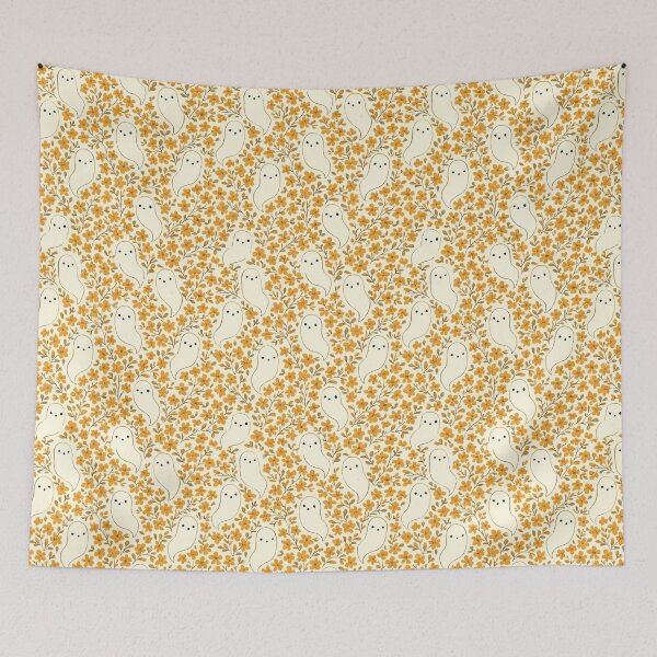 Item preview, Autumn Ghosts with Golden Floral Pattern designed and sold by The Crazy Cat Lady.
