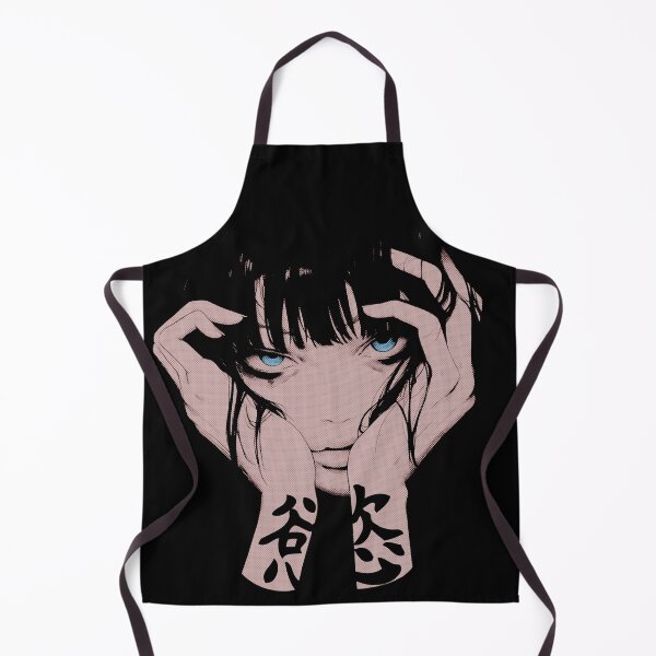 Artikelvorschau, Japanisches Anime-Mädchen-T-Shirt, dunkles Streetwear-Grafik-T-Shirt mit Kanji, Manga-inspirierte Kunst, alternatives Modegeschenk für Anime-Fans, Moody Tee entworfen und verkauft von ReFreshU Shop Designs.