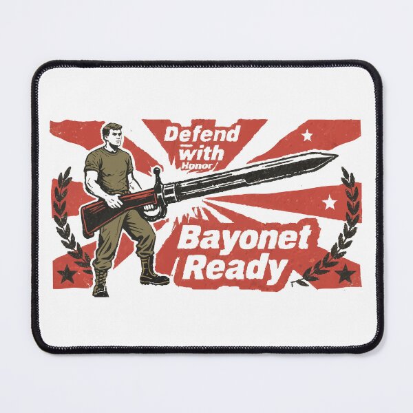 Item preview, Retro Propaganda Bayonet T-Shirt | Defend with Honor War Poster Design designed and sold by Uglyandcute.