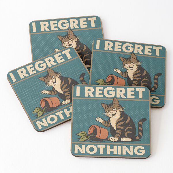 Item preview, I Regret Nothing – Funny Cat Illustration designed and sold by Sztuboo.