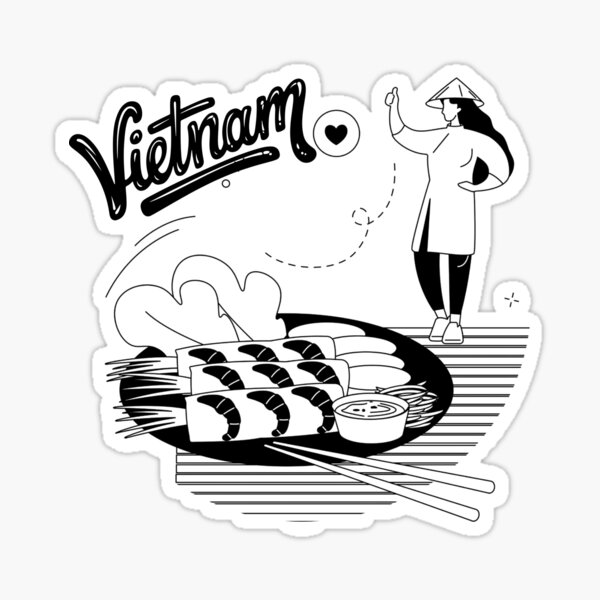 Item preview, Vietnamese Girl with Spring Rolls – Vietnam Food designed and sold by RosalinesEyes.