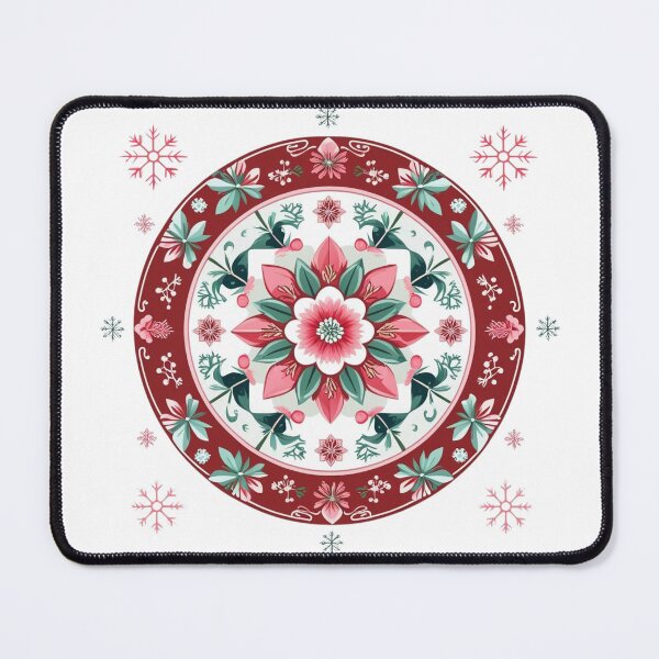 Item preview, Winter Korean Dancheong Mandala – Traditional Floral Snowflake Pattern, Christmas Art Design designed and sold by jelonkaa.