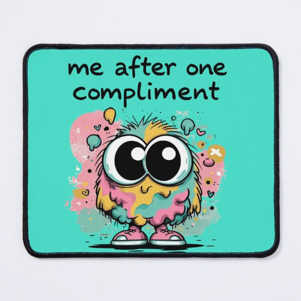 Item preview, Me After One Compliment – Cute Funny Cartoon Character designed and sold by LOVELUTZA.