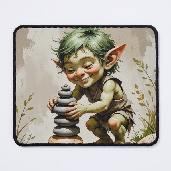 Item preview,  Pebble Garden Goblin – Calming Cottagecore Woodland Friend designed and sold by Deezyned.