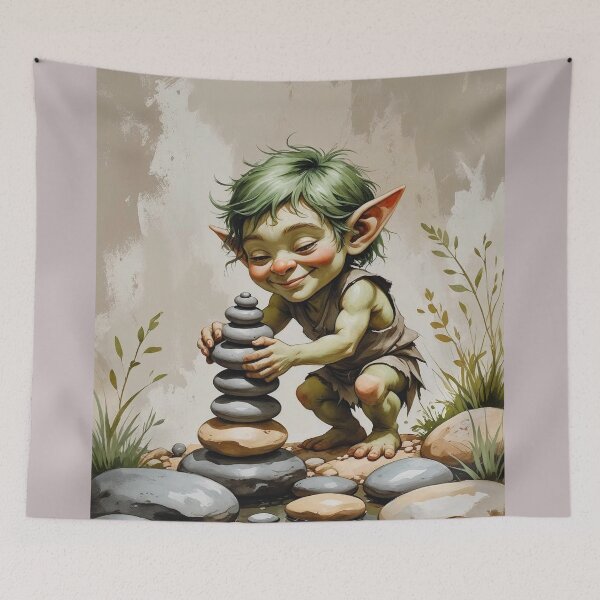 Item preview,  Pebble Garden Goblin – Calming Cottagecore Woodland Friend designed and sold by Deezyned.