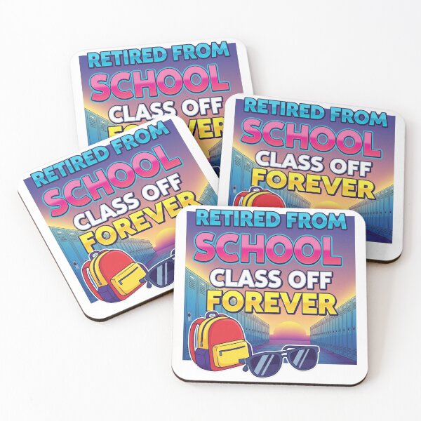 Item preview, Retired From School – Class Off Forever Retro Sunset Design designed and sold by Seb-Art-Odyssey.