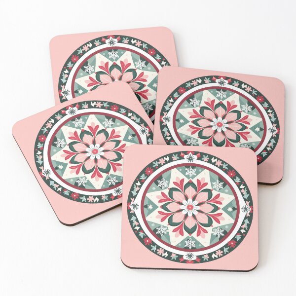 Item preview, Korean Dancheong Winter Mandala – Traditional Korean Art Snowflake Floral Pattern, Vintage Buddhist Design designed and sold by jelonkaa.