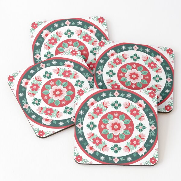 Item preview, Christmas Korean Dancheong Mandala – Traditional Floral Snowflake Pattern, Festive Vintage Korean Art designed and sold by jelonkaa.
