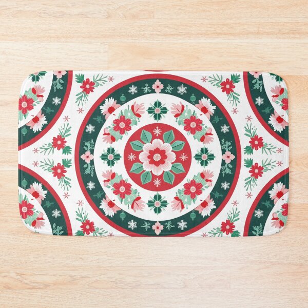 Item preview, Christmas Korean Dancheong Mandala – Traditional Floral Snowflake Pattern, Festive Vintage Korean Art designed and sold by jelonkaa.