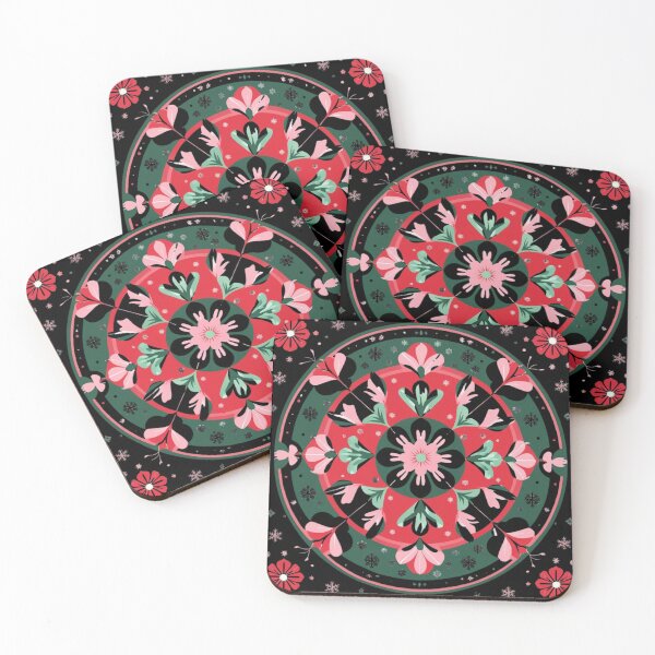 Item preview, Festive Korean Dancheong Mandala – Traditional Floral Snowflake Pattern, Vintage Christmas Korean Art designed and sold by jelonkaa.