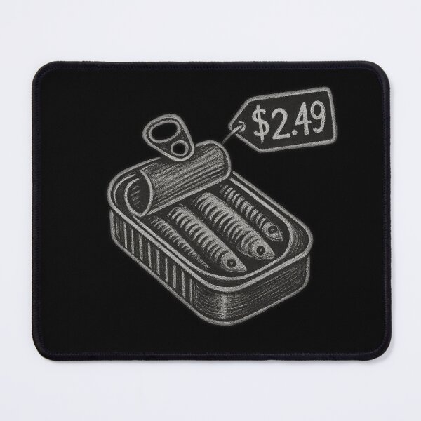 Item preview, Chalkboard Bistro Sardine-Tin – Retro Sketch designed and sold by FTS-Studio.