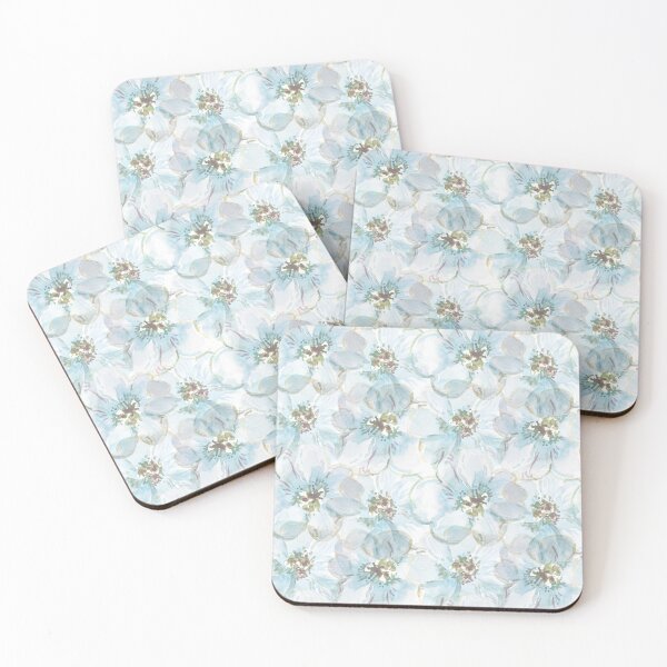 Item preview, Blue and Beige Loose Floral Watercolor designed and sold by Kara Draws.