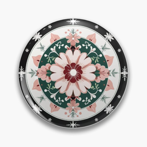 Item preview, Elegant Korean Dancheong Mandala – Traditional Floral Snowflake Pattern, Vintage Winter Korean Art designed and sold by jelonkaa.