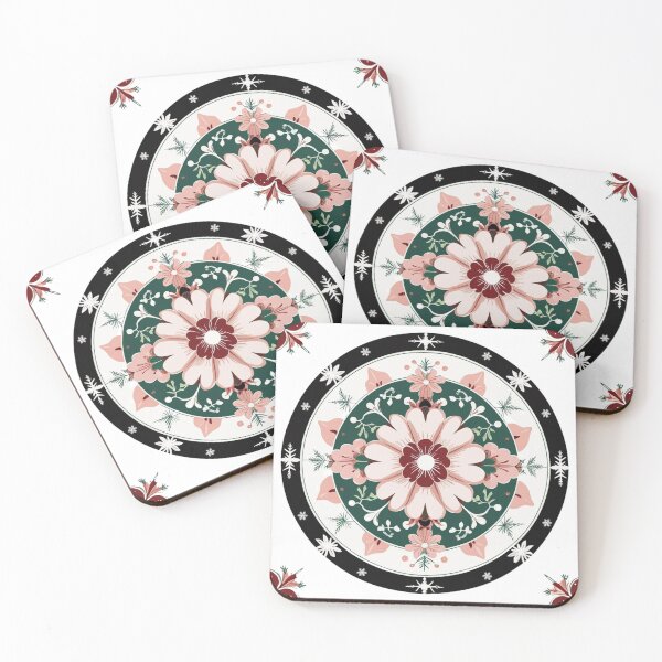 Item preview, Elegant Korean Dancheong Mandala – Traditional Floral Snowflake Pattern, Vintage Winter Korean Art designed and sold by jelonkaa.