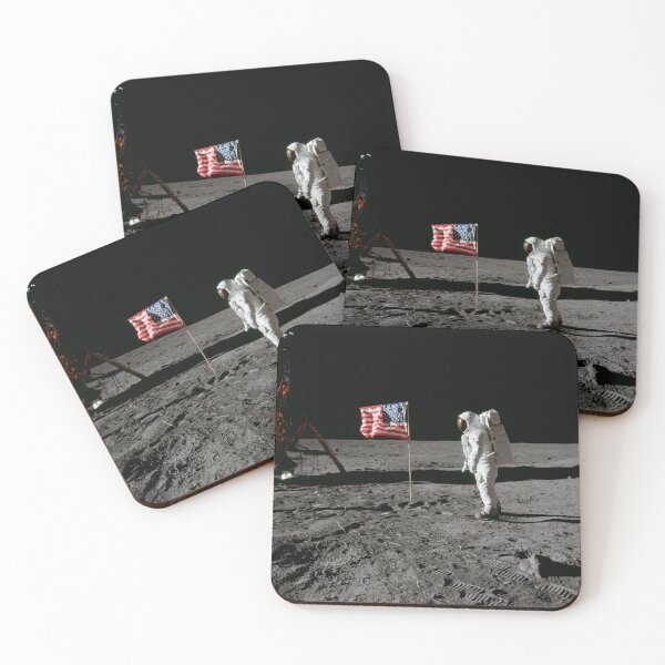 Item preview, Astronaut Edwin E. Aldrin Jr., beside the deployed United States flag  designed and sold by Printellarium.