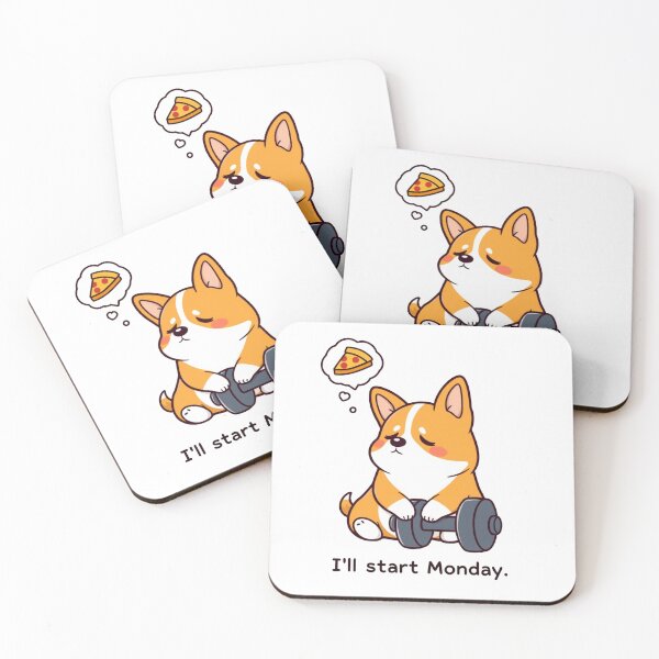 Item preview, Funny Corgi Gym Procrastination - I'll Start Monday designed and sold by artchubofficial.