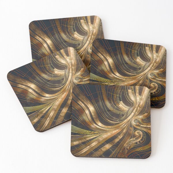Item preview, Golden Nazca Flow – Abstract Geometric Line Art designed and sold by Golden Atmospheres.